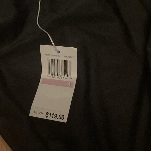 NWT Blue Rod Beattie One Piece Black Swimsuit with Gold Trim - Picture 3 of 7